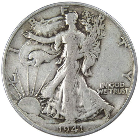 1941 S Liberty Walking Half Dollar F Fine 90% Silver 50c US Coin Collectible