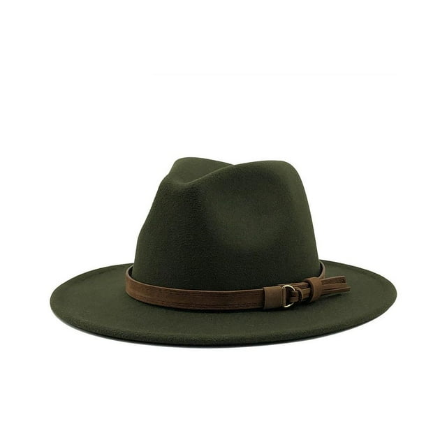 Guardoinrt Woman Fedoras Hat Cap Female Comfortable Breathable Solid Color Winter Hats Green 56-58cm