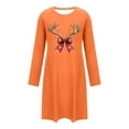 thumbnail image 6 of FAWUUDO Christmas Dresses for Women Cute Graphic Nightgown Loose Crewneck Nightshirts Long Sleeve T-Shirt Dress Sleepwear, 6 of 7