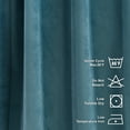 thumbnail image 3 of 3S Brother's Solid Luxury Matte Velvet Soft Curtains Set of 2 Panels Hanging Back Tap & Rod Pocket Home Décor Bedroom Kitchen Office Windows Room Darkering ( Azure-Cerulean-52"x63"), 3 of 6