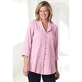 thumbnail image 5 of Woman Within Plus Size Textured Gauze Tunic With Shawl Collar, 5 of 6