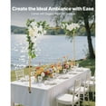 thumbnail image 5 of KFFKFF Adjustable Over-the-Table Rod Stand with Clamps, 28"-98" Length & 13"-42" Height, Table Arch Frame with Floral Accessories, Gold Balloon Holder for Wedding, Birthday, and Holiday Decorations, 5 of 9