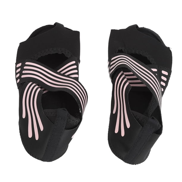 Calcetines De Yoga Sin Dedos, Absorción Del Sudor, 1 Par De Calcetines De Pilates Sin Dedos Con Correa Antideslizante, Silicona Para Entrenamiento Para Mujer
