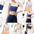 thumbnail image 5 of Xfvqtps Sports Bras for Women Color Block Standard Straps Padded Elastic Push up Breathable Crop Tank Tops for Yoga Gym Fitness Sky Blue, 5 of 5