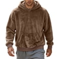 thumbnail image 3 of Frnrwgo Men's Hoodie Double-Sided Fleece Loose Fit Winter Casual Pullover with Kangaroo Pocket, 3 of 9