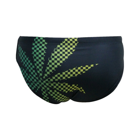 Men's Swimsuit Brief Athletic Swimwear MTS Palms Black, Water Polo, Underwater Rugby, High Performance