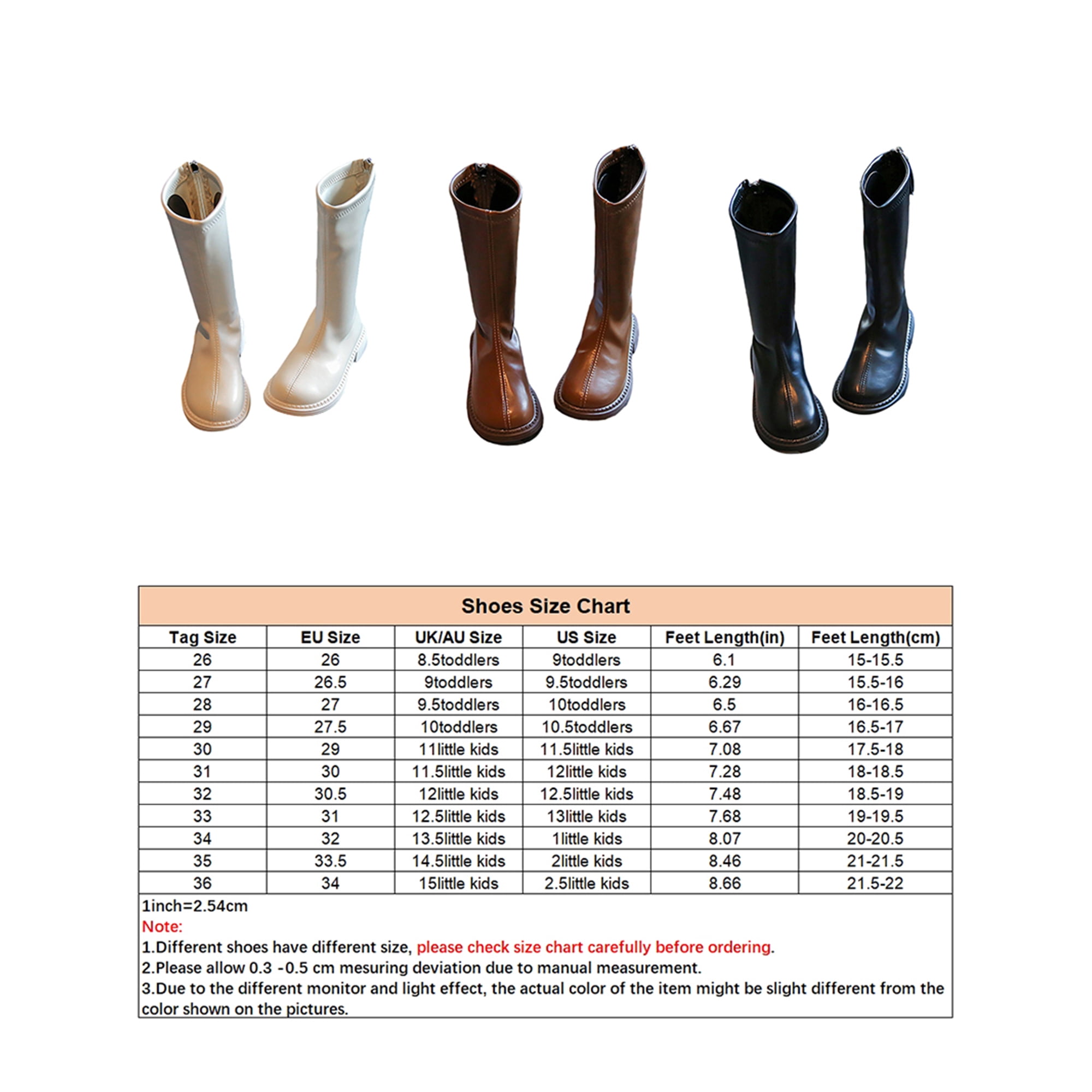 MAWCLOS Girls Booties Tall Knee High Boots Anti-Slip Casual Riding