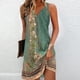 thumbnail image 3 of Vestido Vestido midi elegante para mujer Traje de vacaciones estampado para mujer de ajuste holgado (Verde oscuro XL) Kuymtek Verde oscuro T XL para Mujer, 3 of 5