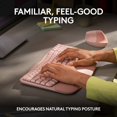 thumbnail image 4 of Logitech Wave Keys Wireless Ergonomic Keyboard with Cushioned Palm Rest, Comfortable Natural Typing, Easy-Switch, Bluetooth - Rose, 4 of 10