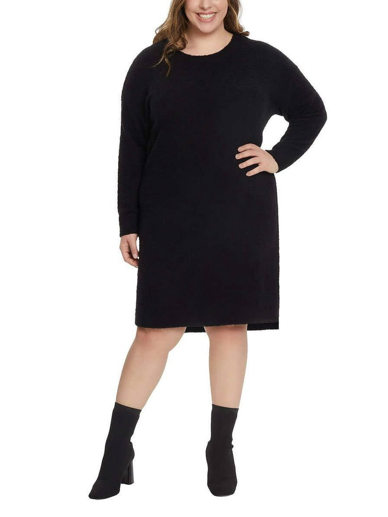 Jessica Simpson Women's Long Sleeve Fleece Dress (Black, XXL) - Walmart.com