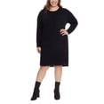 thumbnail image 4 of Jessica Simpson Women's Long Sleeve Fleece Dress (Black, XXL), 4 of 6