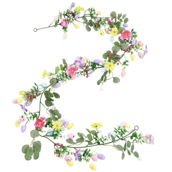 Flowers Seasonal for Indoor Outdoor Use—Easter Themed Colorful Egg Ornaments Door Hanging Mantle Front Door Kitchen Fireplace Wall Window Ornament