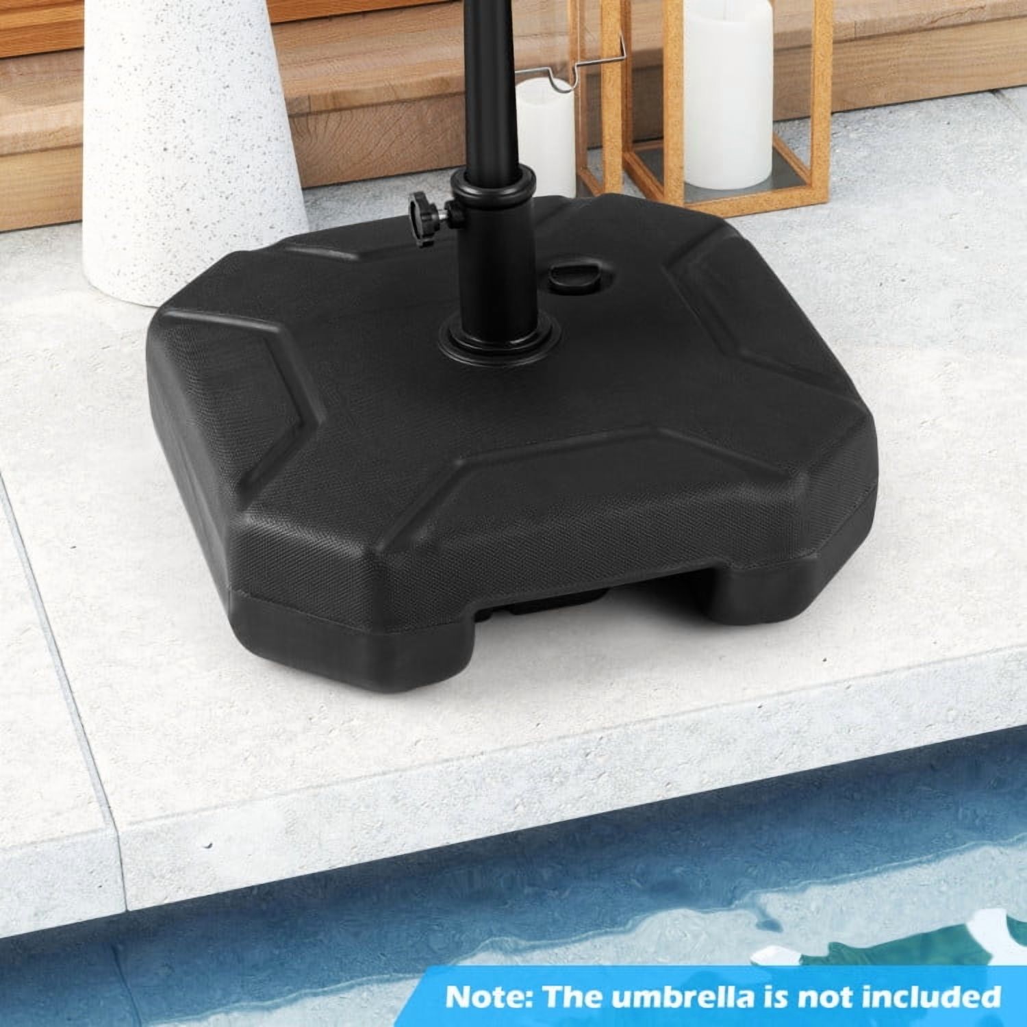 YYAo Umbrella Base, Outdoor Patio Umbrella Base,17 Inch 88 LBS Heavy-Duty Fillable Umbrella Base with Handle