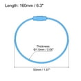 thumbnail image 2 of Uxcell Cable Key Rings 160mm Wire Keychain Twist Loops Blue 12 Pack, 2 of 6