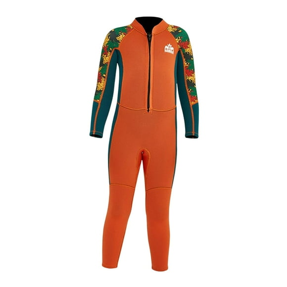 Traje de neopreno para niños, traje de buceo, impermeable, mantiene el calor, 2,5 mm, completo Naranja L