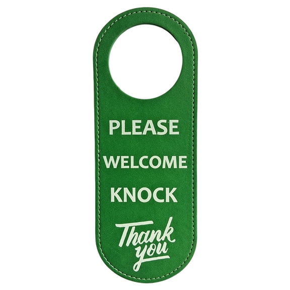 Double Sided Do Not Disturb/Welcome Knock/Out of Office/Quiet In a Meeting Sign Board Hotel Doorknob Hanger Hanging Sign, Double Sided Sign with Thank you Mark, 1Pc, Multicolor(Green,8.8x3.3")