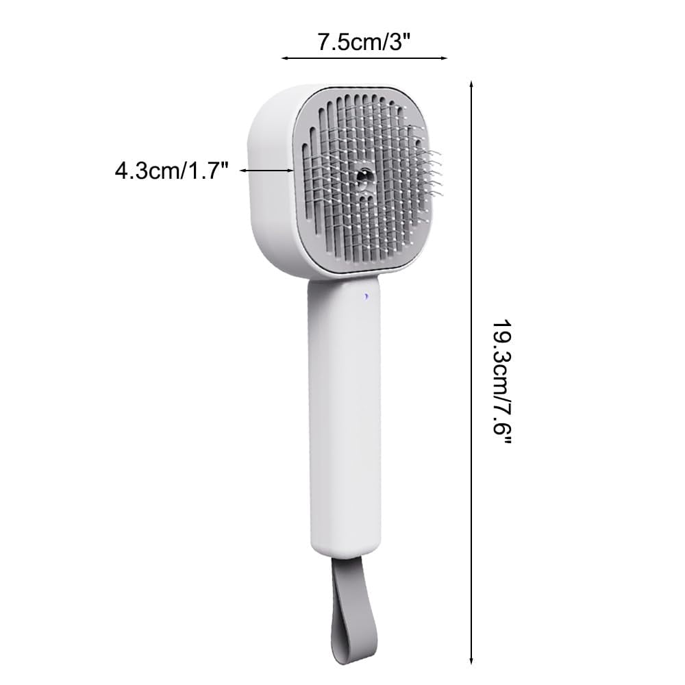 Cat Steamy Brush,3 in1 Self Cleaning Steam Cat Brush with 30ml Water Tank USB Rechargeable for Cats Dogs Rabbits Massage Clean Grooming