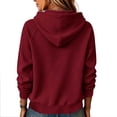 thumbnail image 4 of Nowekniz Fall Women Knit Fleece Hoodie Pullover Sweater, Loose Fit Long Sleeve Drawstring Hooded Sweatshirt with Pockets, Casual Fashion Daily Outfit Top, 4 of 6
