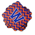 thumbnail image 2 of Carolines Treasures CJ1044-WFC Letter W Chevron Orange and Blue Foam Coaster Set of 4 3 1/2 x 3 1/2 multicolor, 2 of 3