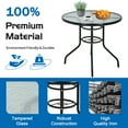 thumbnail image 3 of NiamVelo 32" Patio Table with Umbrella Hole, Round Glass Patio Table, Outdoor Bistro Dining Tables for Outside, Garden, Balcony,Patio, 3 of 11