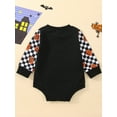 thumbnail image 4 of Baby Girl Boy Halloween Romper, Ghost Print Patchwork Crew Neck Long Sleeve Jumpsuit, 4 of 9