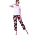 thumbnail image 4 of Mr & Mrs Right Women’s Floral Printed Lounge Pants,Comfortable Long Pajama Pants ,Sleepwear,Black ,M, 4 of 6