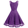 thumbnail image 4 of Market In The Box Women Floral Lace V Neck Sleeveless Bridemaid Party Dress, 4 of 7