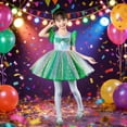 thumbnail image 2 of Enchanting Girls Sparkly Sequin Performance Dress, Sleeveless Crewneck Evening Gown with Tulle Tutu for Dance Shows, Stage Events and Birthday Parties, 2 of 4