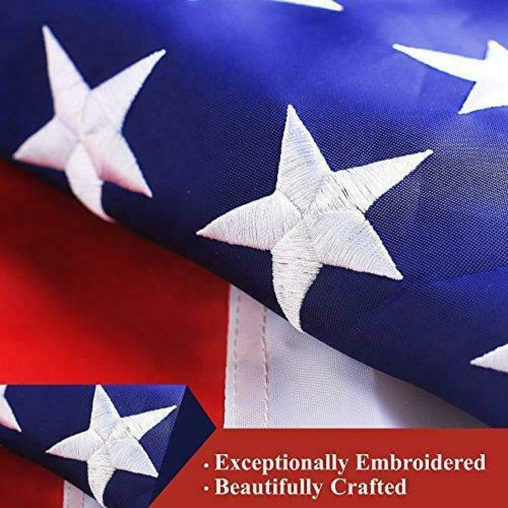 4'x6' ft, American Flag US USA | EMBROIDERED Stars, Sewn Stripes, Brass Grommets.