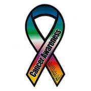 Magnetic Bumper Sticker - Cancer Awareness Support Ribbon (All Types) - Awareness Magnet - 3.75" x 8"