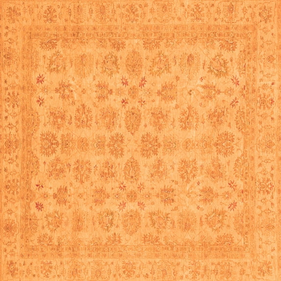 Ahgly Company Indoor Square Abstract Orange Modern Area Rugs, 4' Square