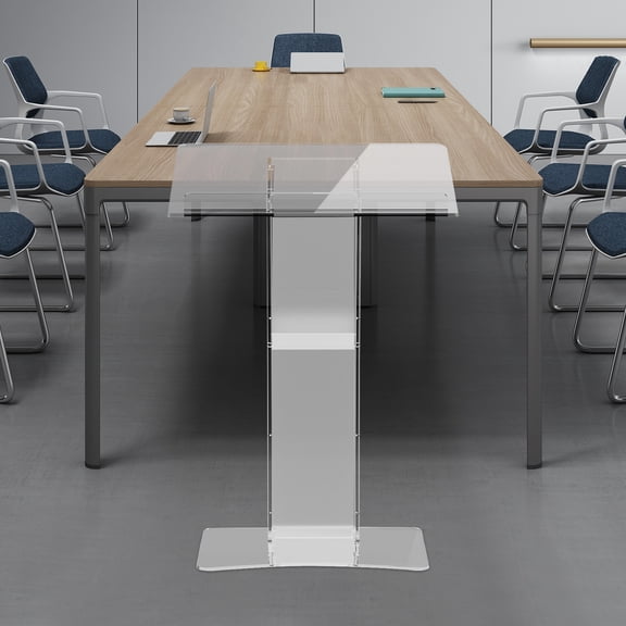 Clear Acrylic Podium Stand - Portable Lectern for Presentations, Churches, Weddings & Schools (Modern Design)