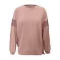 thumbnail image 4 of Duoif Womens Sweatshirt Women's Oversized Crew Neck Sweatshirt - Loose Top with Side Slit Sweatshirt for Women Pink XL, 4 of 4