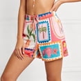 thumbnail image 3 of Women's Casual Shorts,Tropical Fruit Print , Elastic Summer Daily Beach Shorts, High Waist Loose Vacation Beach Shorts, 3 of 5