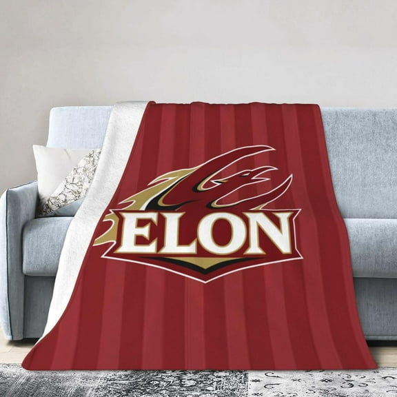 Elon University Fleece Blanket, Very Soft Microfiber Flannel Blanket for Couch Warm and Cozy for All Seasons
