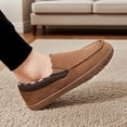thumbnail image 2 of 's Slip-On Loafers - Slip-Resistant Cushioned Sole, All-Season, Beige/Brown Casual & s with Elastic Opening, Round Toe (No Laces/Ties) - Lightweight Rubber Sole & Soft Fabric Upper for Office, 2 of 8