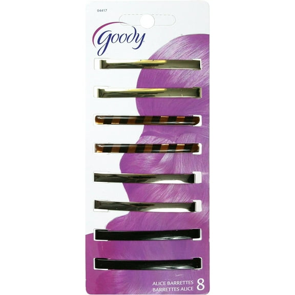 Goody Classics Hair Barrette Stay Tight, Patterned, 8 Count (Pack of 3)
