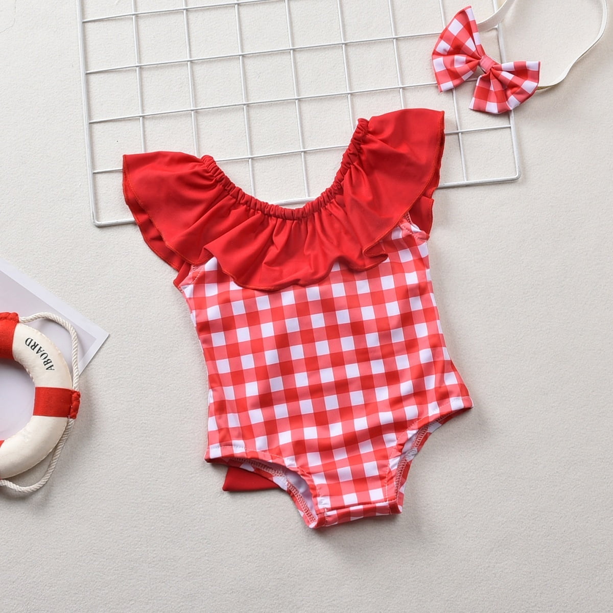 baby girl red swimsuit