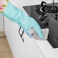thumbnail image 2 of King Finger Cleaning Gloves Household Waterproof Latex Dish Washing Gloves 2 Pairs Medium Blue, 2 of 5
