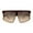 Brown Beige Brown, variant on Womens 80s Funky Oversize Flat Top Plastic Shield Sunglasses All Black