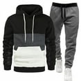 thumbnail image 2 of Hearthz Mens Track Suits 2 Piece Set Athletic Casual Hooded Jogging Suit Hooded Set Winter Fleece Sweatsuit for Men, 2 of 4