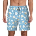 thumbnail image 3 of Uemuo Blue Popcorn Pattern Mens Swim Trunks Quick Dry Board Shorts with Mesh Lining, Stretch Beach Shorts Quick Dry No-Chafing Board Shorts-Small, 3 of 9