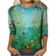 thumbnail image 1 of Tops Para Mujer Blusa Casual Elegante Camisas de Manga Larga Otoño Estampado de Flores de Moda Camiseta de Cuello Redondo Top Pullover Odeerbi  ODB171173, 1 of 5