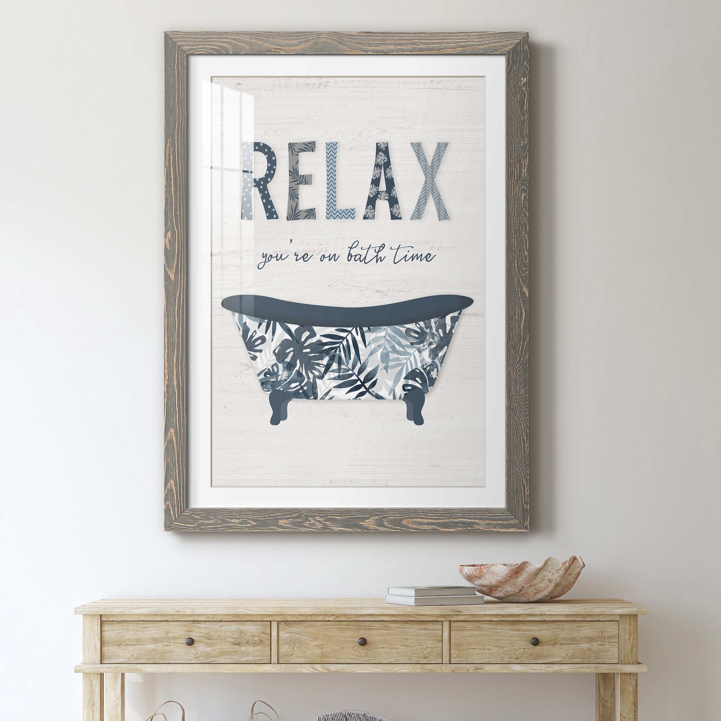 Palm Bath I - Premium Framed Print - Distressed Barnwood Frame - Ready to Hang