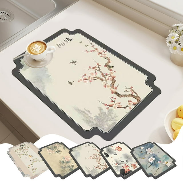 Xihbxyly Mantel Individual Antideslizante de Diatomita, de Piel Sintética, para Mesa de Centro, Fácil de Limpiar, Multiusos para Comedor o Cafetería, 40 X 50 Cm (Juego de 1)