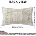 thumbnail image 4 of Brown Ethnic Boho Lumbar Pillow Covers 12x20 Inch Bohemian Carpet Vintage Coffee Tan Floral Rectangle Pillow Cases Small Pillowcases Farmhouse Accent Home Decor For Living Room Couch Sofa Set of 2, 4 of 6