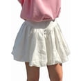 thumbnail image 3 of Women'S Y2k Bubble Skirts Pleated High Waist Puffy A Line Flared Mini Skirt White M, 3 of 6