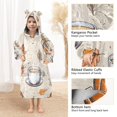thumbnail image 3 of FORMRS Wearable Blanket Hoodie with Sleeves for Kids Cozy Flannel Sweatshirt, Fall Coffee, 3 of 7