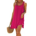 thumbnail image 4 of Kmbangi Robe d'Été Courte de Plage pour Femmes Couleur Unie Sans Manches Dos Nu Col en U Tenue de Plage, 4 of 7