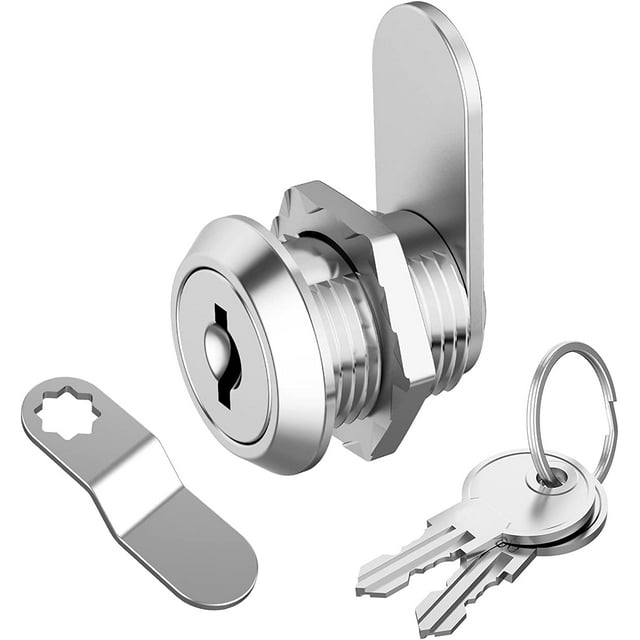 LAICAIW 1 Pack Cabinet Lock with Key, 5/8 Inch File Cabinet Lock Cam Lock Keyed Alike, Rv Locks for Storage Door Secure Files Drawers Toolbox Mailbox RV Door, Zinc Alloy